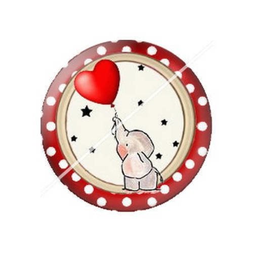 Cabochon résine a coller 25 mm coeur 9 