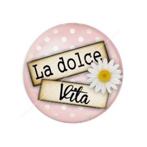 Cabochon résine a coller 25 mm sweet life dolce vita 11 