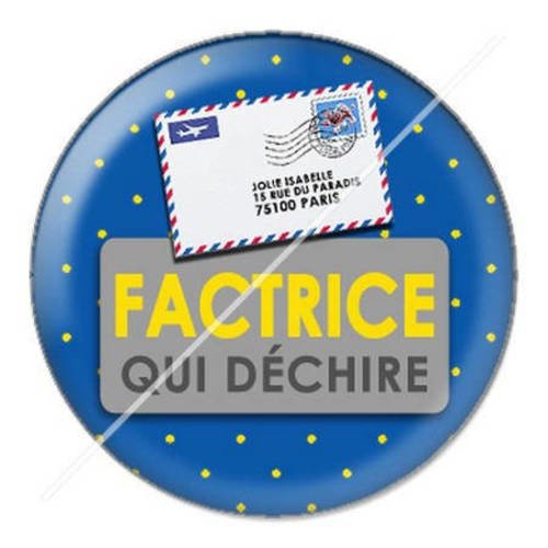 Cabochon résine a coller 25 mm factrice qui déchire 9 