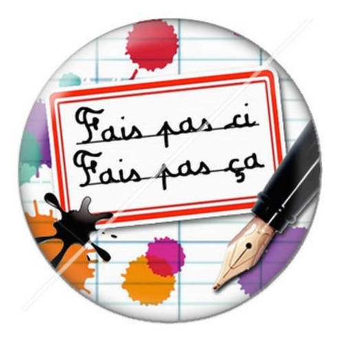 Cabochon résine a coller 25 mm école 14 