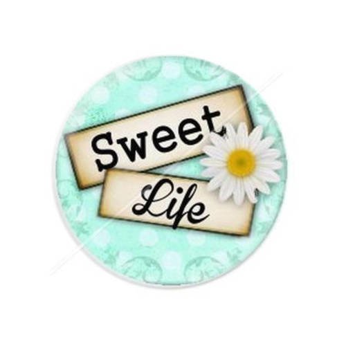 Cabochon résine a coller 25 mm sweet life dolce vita 9 