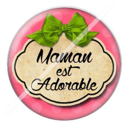 Cabochon résine a coller 25 mm pour maman mb12 