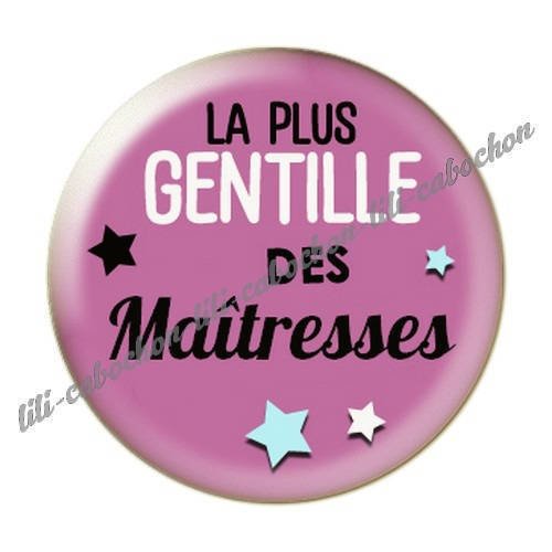 Cabochon résine a coller 25 mm maîtresse i37 