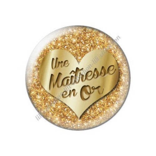 Cabochon résine a coller 25 mm maîtresse en or h1 