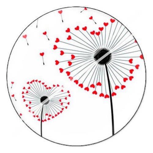 Cabochon résine a coller 25 mm pissenlit coeur 8 