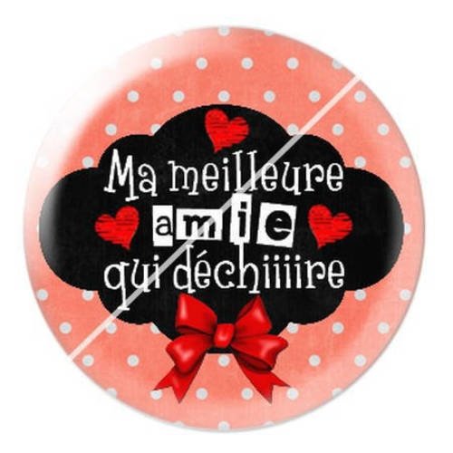 Cabochon résine a coller 25 mm ma meilleure amie 28 