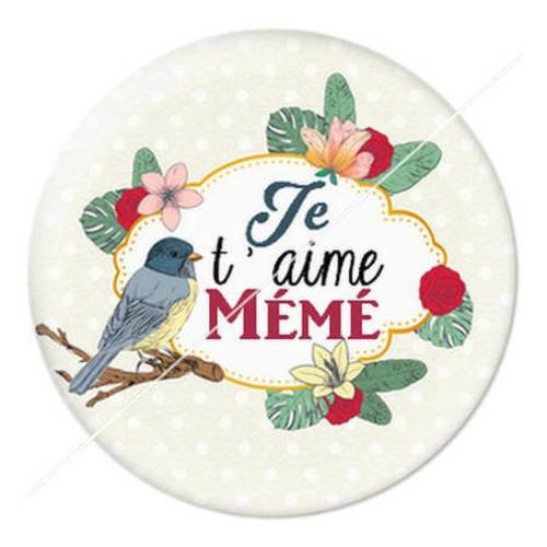 Cabochon résine a coller 25 mm mémé b15 