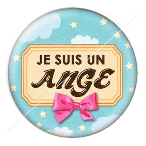 Cabochon résine a coller 25 mm je suis un ange 