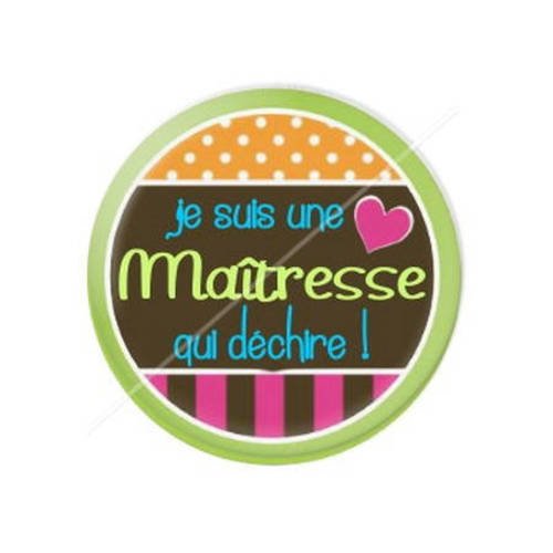 Cabochon résine a coller 25 mm maitresse f3 