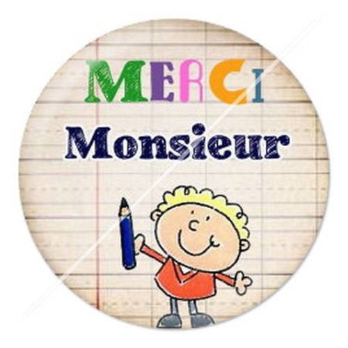 Cabochon résine a coller 25 mm merci monsieur 11 