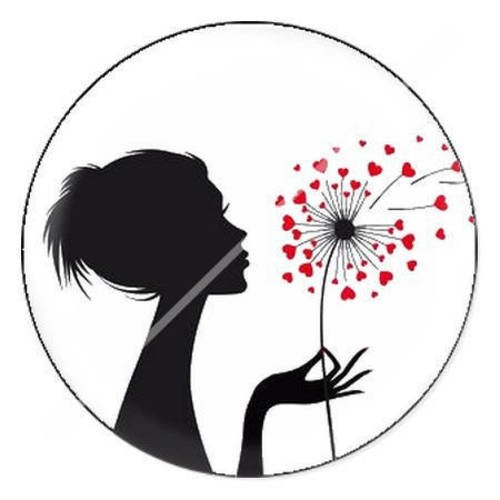 Cabochon résine a coller 25 mm pissenlit coeur 12 