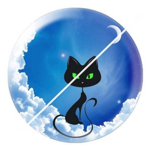 Cabochon résine a coller 25 mm  motifs chat lune 5 