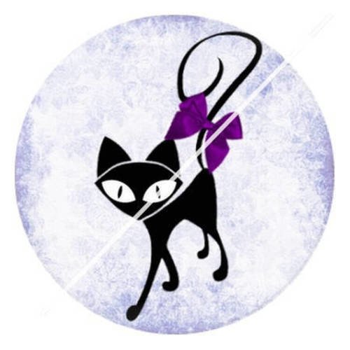Cabochon résine a coller 25 mm chat 7 