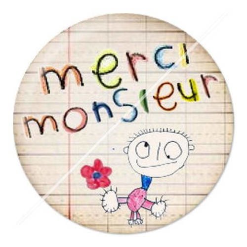 Cabochon résine a coller 25 mm merci monsieur 12 