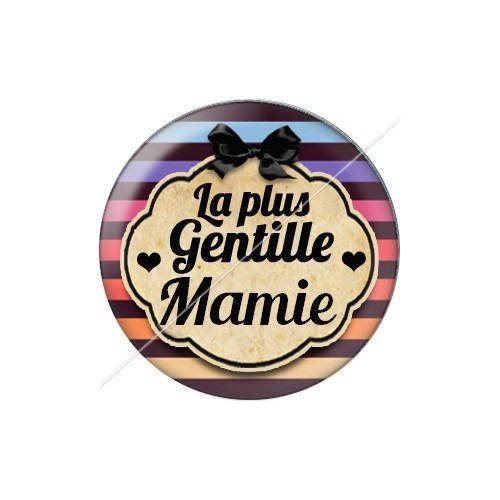 Cabochon résine a coller 25 mm mamie j35 