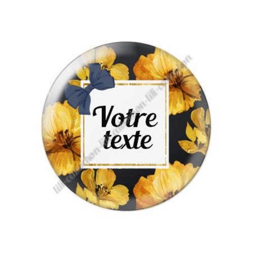 Cabochon résine a coller 25 mm à personnaliser avec votre texte ref f75 