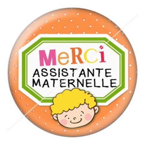 Cabochon résine a coller 25 mm merci assistante maternelle 4 