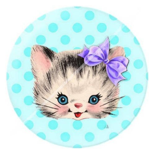 Cabochon résine a coller 25 mm chat 4 