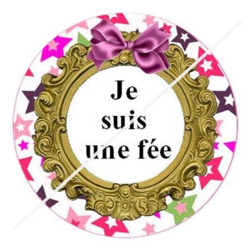 Cabochon résine a coller 25 mm fée étoiles 3 
