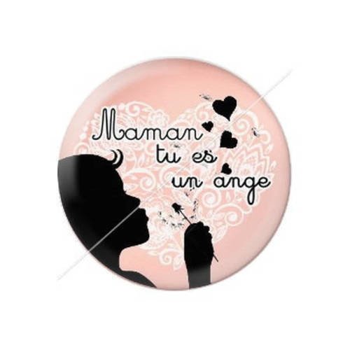 Cabochon résine a coller 25 mm pour maman 7 