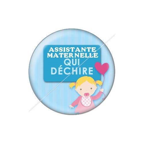 Cabochon résine a coller 25 mm assistante maternelle j5 