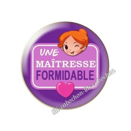 Cabochon résine a coller 25 mm maîtresse ab2 