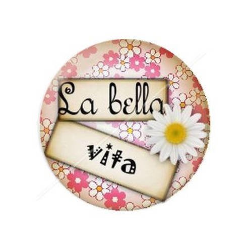 Cabochon résine a coller 25 mm sweet life dolce vita 19 