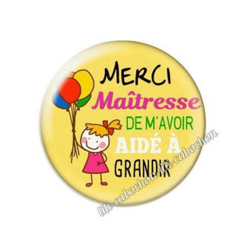 Cabochon résine a coller 25 mm maîtresse ab4 