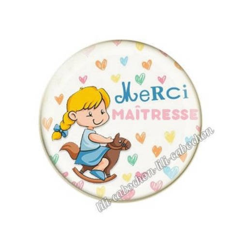 Cabochon résine a coller 25 mm maîtresse ab8 