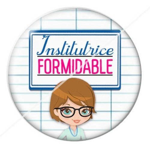 Cabochon résine a coller 25 mm pour institutrice instit 17 