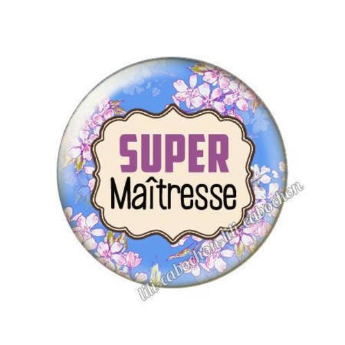 Cabochon résine a coller 25 mm super maîtresse p22 
