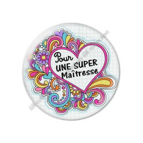 Cabochon résine a coller 25 mm maîtresse t72 