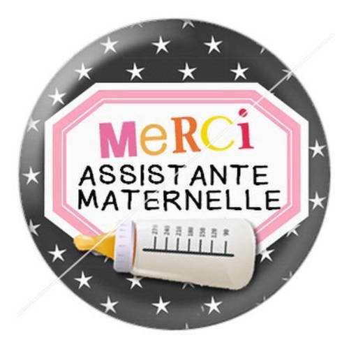 Cabochon résine a coller 25 mm merci assistante maternelle 5 