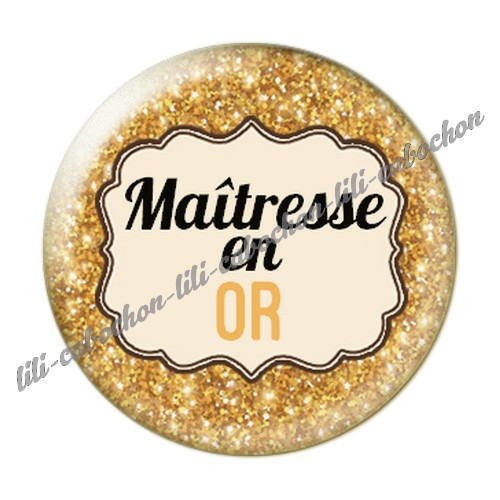 Cabochon résine a coller 25 mm maîtresse i43 