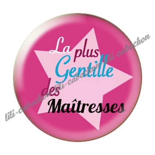 Cabochon résine a coller 25 mm maîtresse i41 