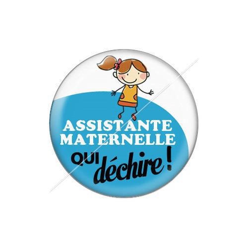 Cabochon résine a coller 25 mm assistante maternelle j10 