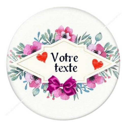 Cabochon résine a coller 25 mm à personnaliser avec votre texte ref b45 