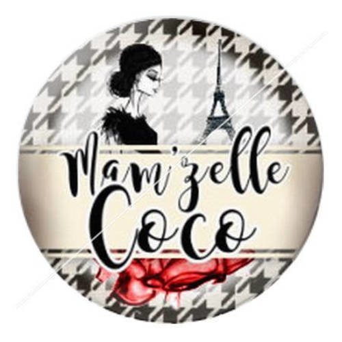 Cabochon résine a coller 25 mm mamzelle coco 3 
