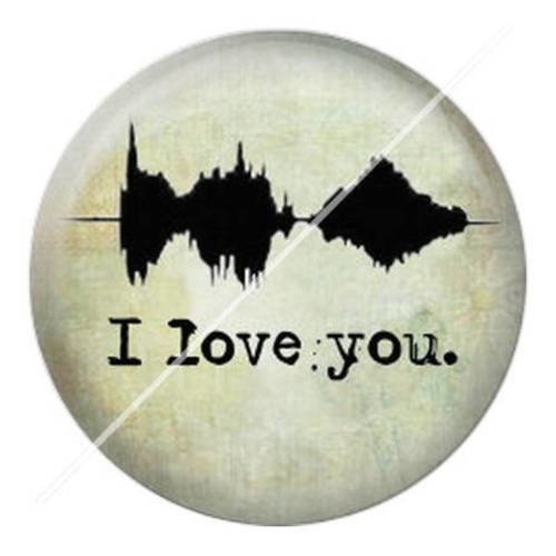 Cabochon résine a coller 25 mm i love you 