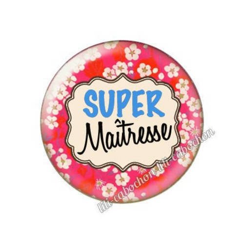 Cabochon résine a coller 25 mm super maîtresse p25 