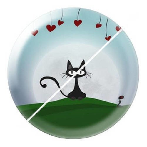 Cabochon résine a coller 25 mm  motifs chat lune 10 