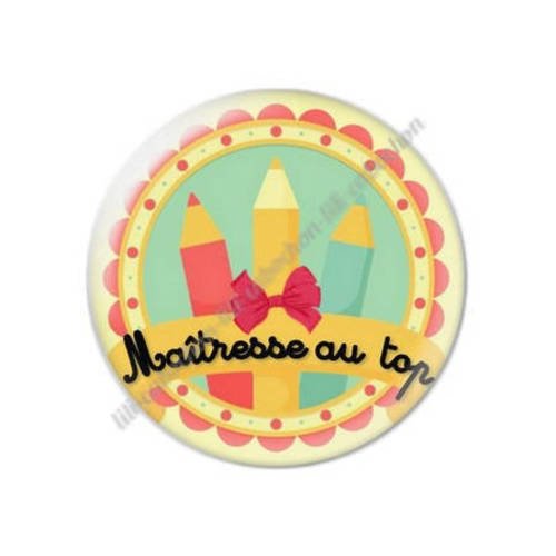 Cabochon résine a coller 25 mm maîtresse t76 