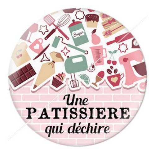 Cabochon résine a coller 25 mm patissière boulangère 1 