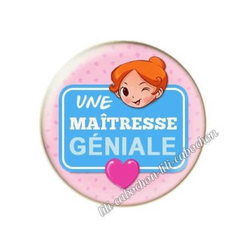 Cabochon résine a coller 25 mm maîtresse ab10 