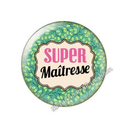 Cabochon résine a coller 25 mm super maîtresse p27 