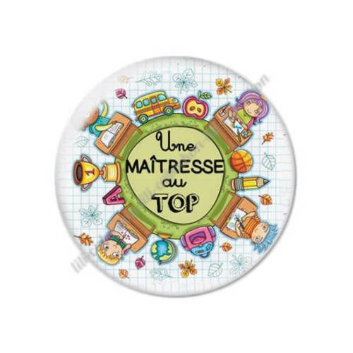 Cabochon résine a coller 25 mm maîtresse t78 