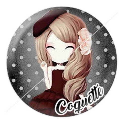 Cabochon résine a coller 25 mm coquette 