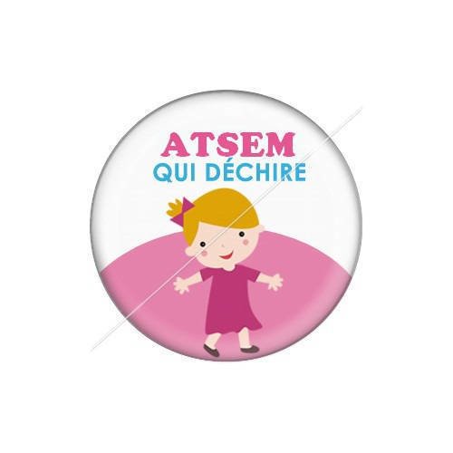 Cabochon résine a coller 25 mm atsem j8 