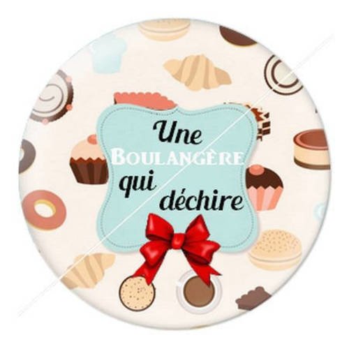 Cabochon résine a coller 25 mm patissière boulangère 3 
