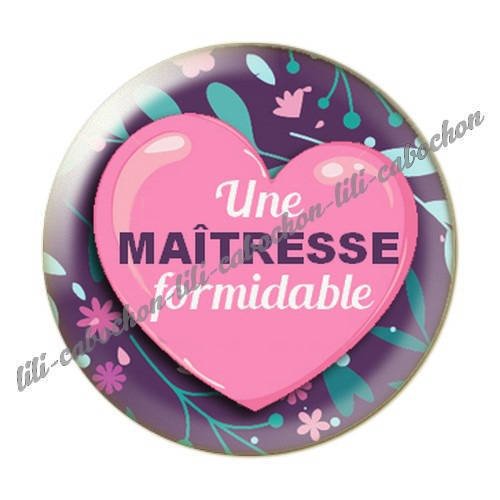 Cabochon résine a coller 25 mm maîtresse i58 